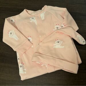 LINE Friends Cony Onesie Pajamas with Matching Beanie